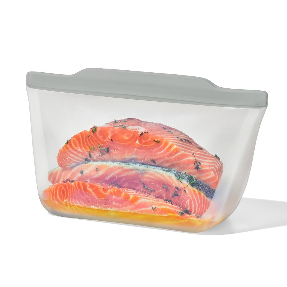 Silicone Reusable Bag Stand-Up Half Gallon (64 oz) - Fog T2