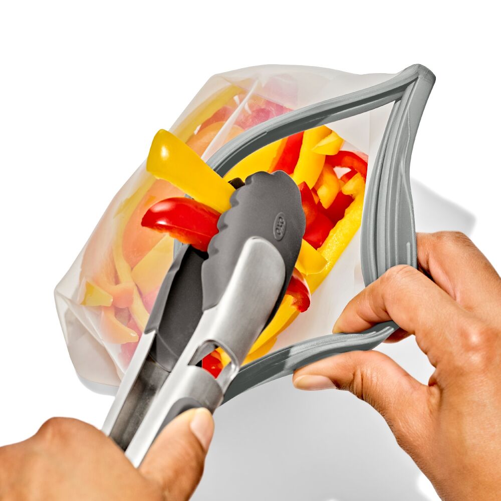 Silicone Reusable Bag Stand-Up Half Gallon (64 oz) - Fog T2
