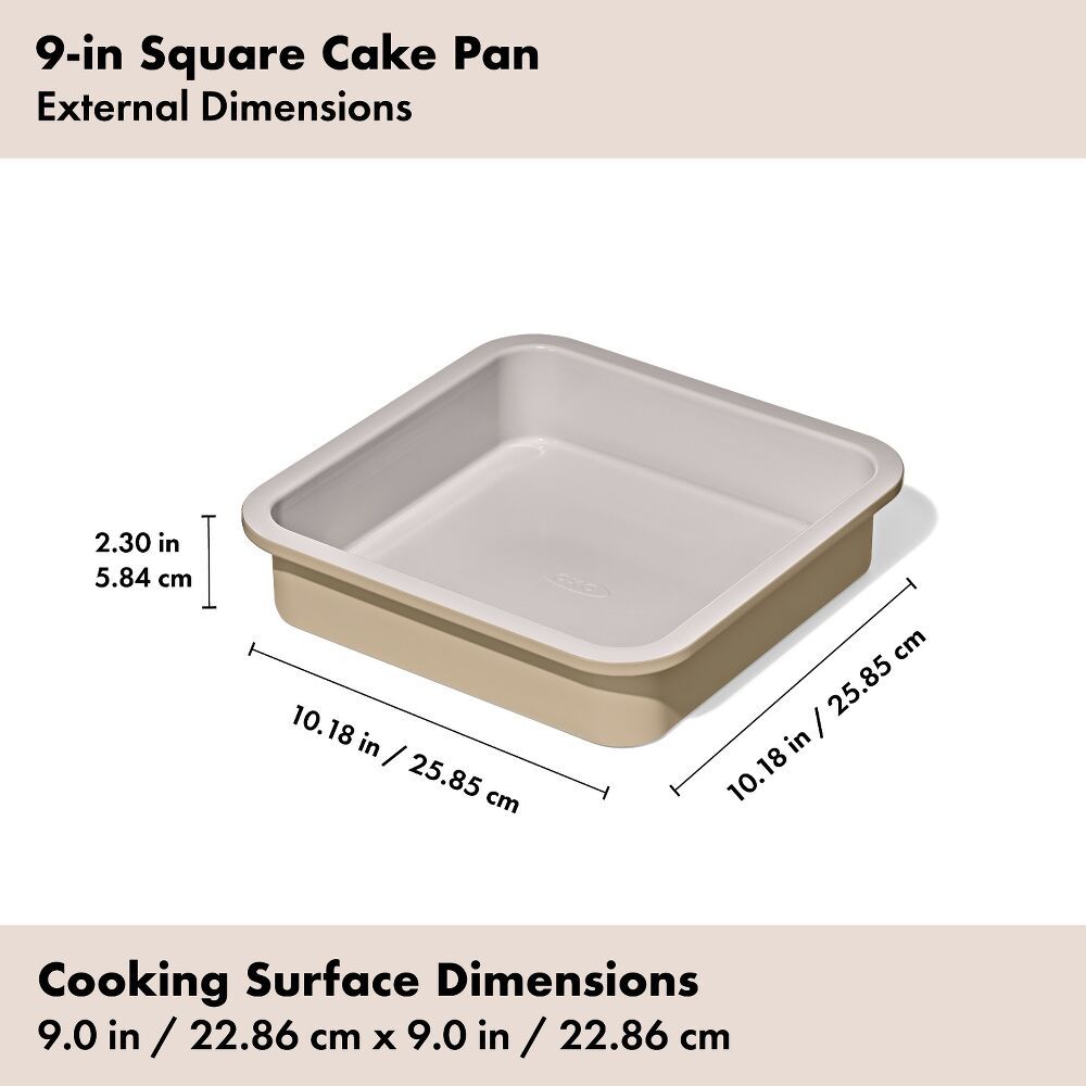 Non-Stick Pro Ceramic Coated Metal Bakeware 9” Square Cake Pan E9