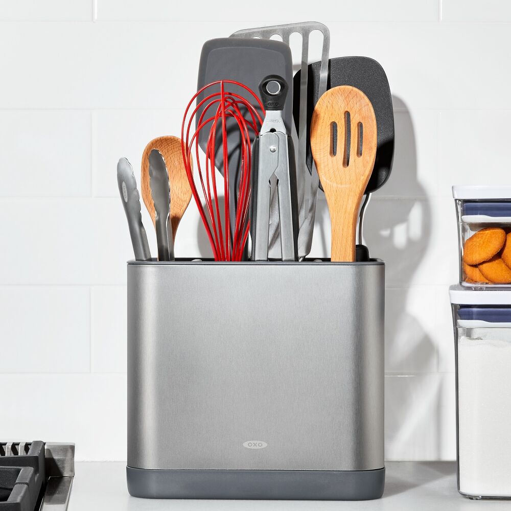 Adjustable Stainless Steel Utensil Holder - Large E5